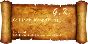 Gillich Koppány névjegykártya